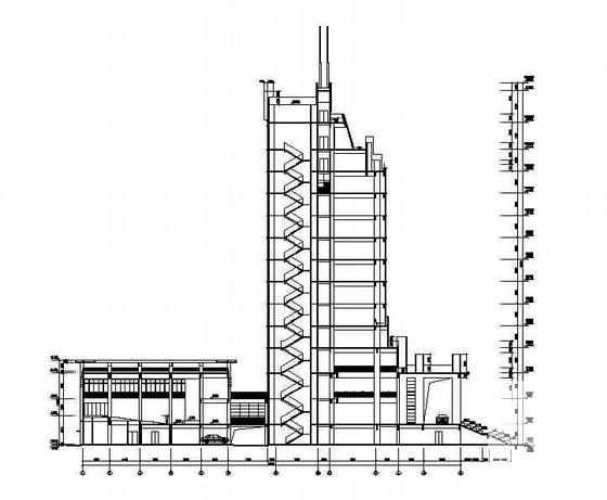 镇110指挥中心33694.5平米14层主楼建筑设计CAD施工图纸 - 1
