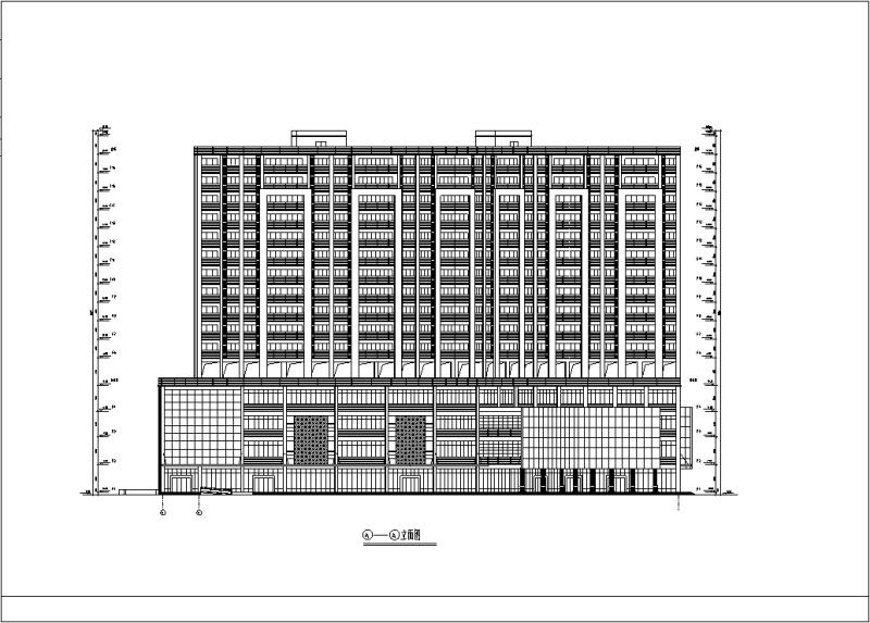 现代高层商住综合楼建筑设计CAD施工图纸 - 1