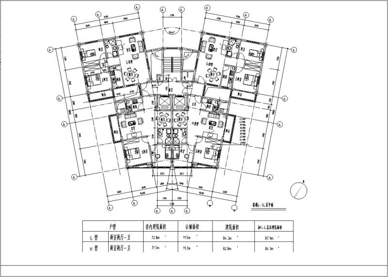 现代高层商住综合楼建筑设计CAD施工图纸 - 3