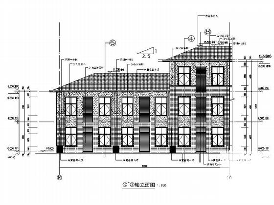 3层框架结构商业服务网点建筑施工CAD图纸（16年最新） - 1