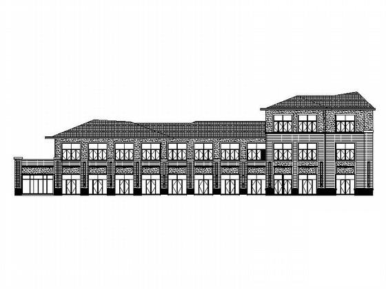 3层框架结构商业服务网点建筑施工CAD图纸（16年最新） - 2