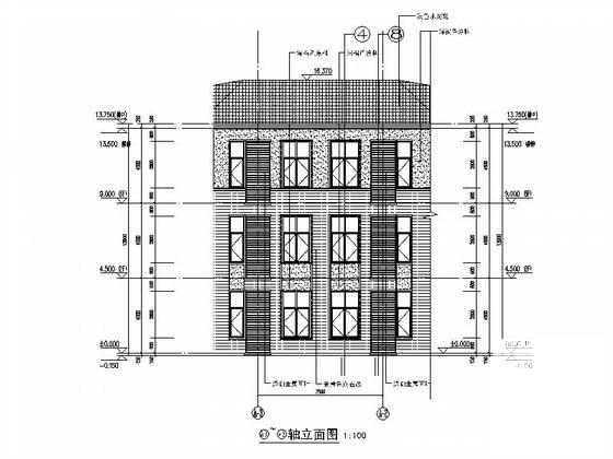 3层框架结构商业服务网点建筑施工CAD图纸（16年最新） - 4