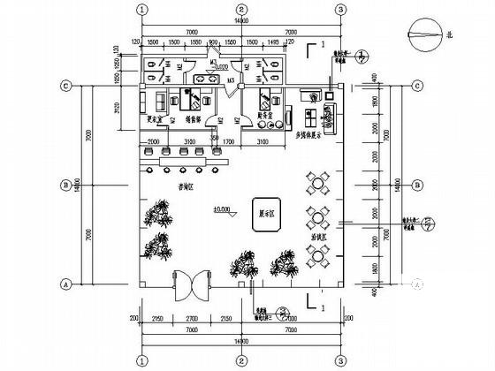 楼盘售楼处建筑CAD施工图纸 - 1