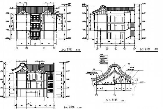 3层综合商业建筑群（仿古建筑）建筑设计CAD施工图纸 - 1