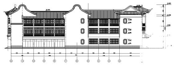 3层综合商业建筑群（仿古建筑）建筑设计CAD施工图纸 - 2