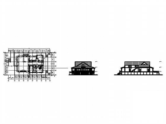 2层别墅式办公楼建筑CAD图纸 - 1