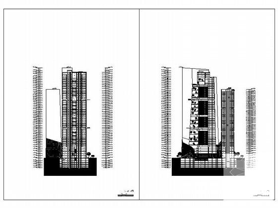 48层超高层办公楼建筑分析图纸（198米） - 1