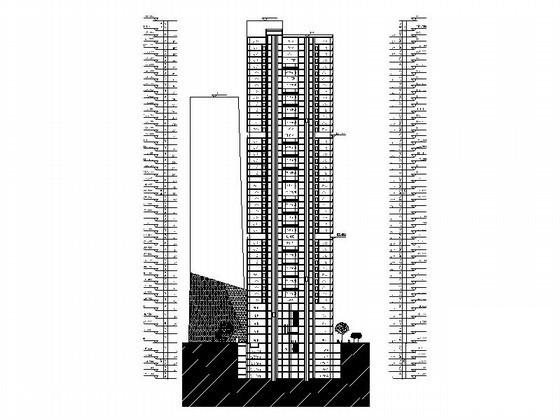48层超高层办公楼建筑分析图纸（198米） - 3