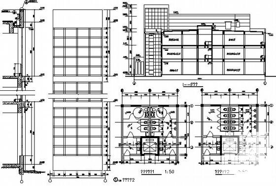 3层大型办公展馆建筑CAD施工图纸(卫生间详图) - 4