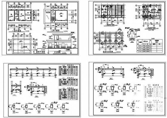 精美2层管理用房建筑结构CAD施工图纸 - 2