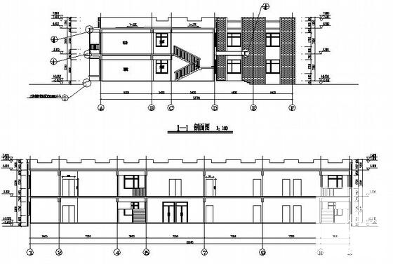 北票矿区采煤沉陷区小区社区服务楼建筑CAD施工图纸(框架结构) - 4