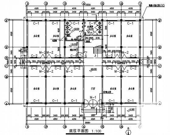 2层小型办公楼建筑CAD图纸 - 4