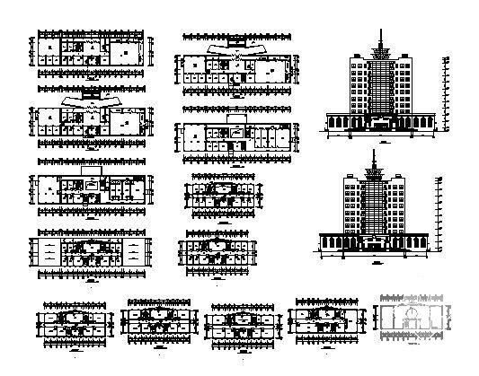 11层法院建筑CAD施工图纸(钢筋混凝土结构) - 3