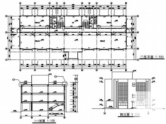 精美2层办公楼建筑CAD图纸(钢筋混凝土结构) - 4
