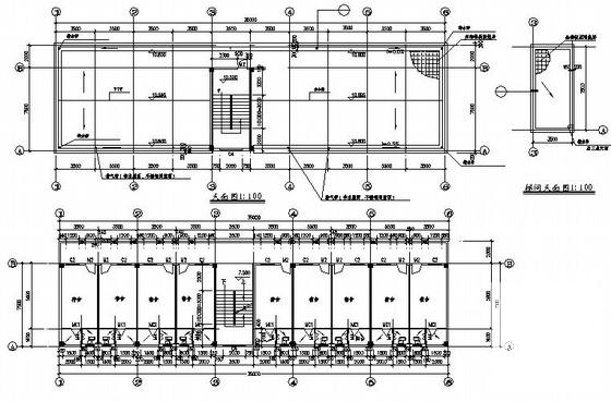 实用3层办公楼建筑CAD施工图纸(卫生间详图) - 1