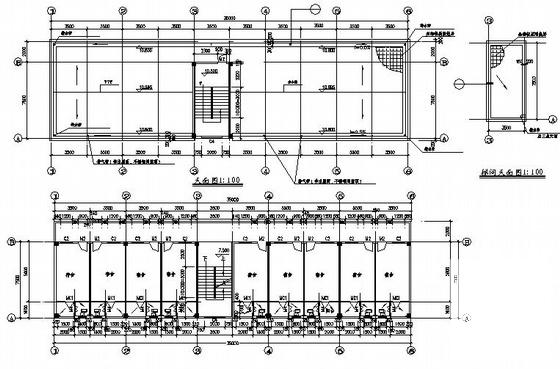 实用3层办公楼建筑CAD施工图纸(卫生间详图) - 1