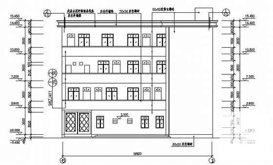 小型4层商办楼建筑CAD施工图纸(卫生间详图) - 2