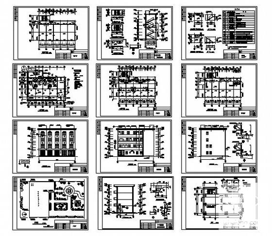 小型4层商办楼建筑CAD施工图纸(卫生间详图) - 3