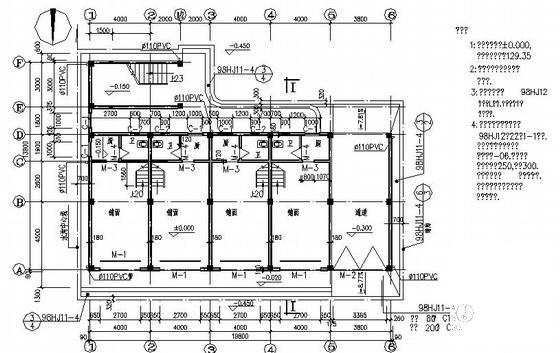 小型4层商办楼建筑CAD施工图纸(卫生间详图) - 4