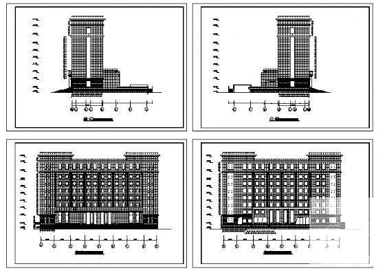 7层银行干挂石材幕墙办公楼建筑CAD图纸(钢筋混凝土结构) - 1