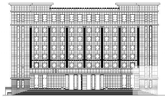 7层银行干挂石材幕墙办公楼建筑CAD图纸(钢筋混凝土结构) - 3