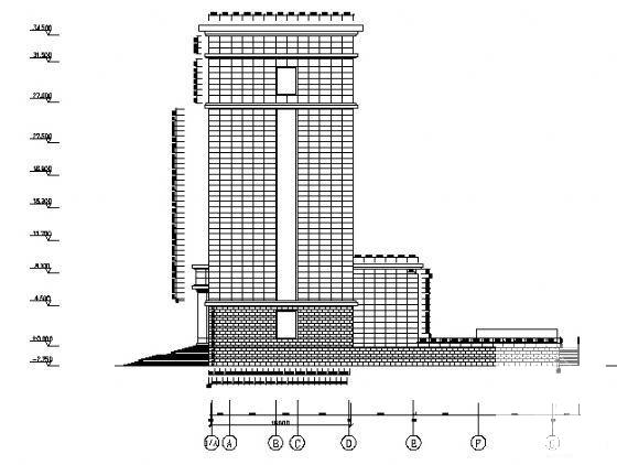 7层银行干挂石材幕墙办公楼建筑CAD图纸(钢筋混凝土结构) - 4
