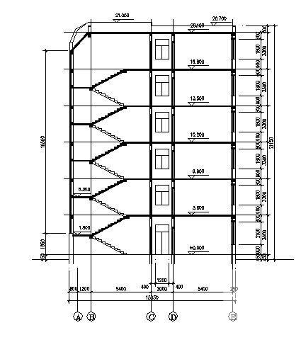 精美6层办公楼建筑CAD图纸 - 1