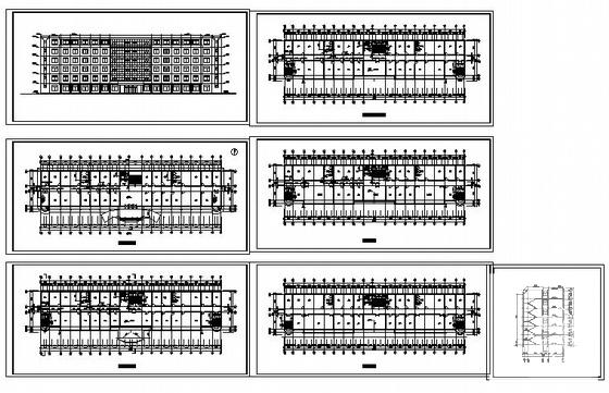 精美6层办公楼建筑CAD图纸 - 4