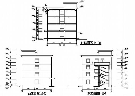 小型4层框架综合楼建筑CAD图纸 - 4