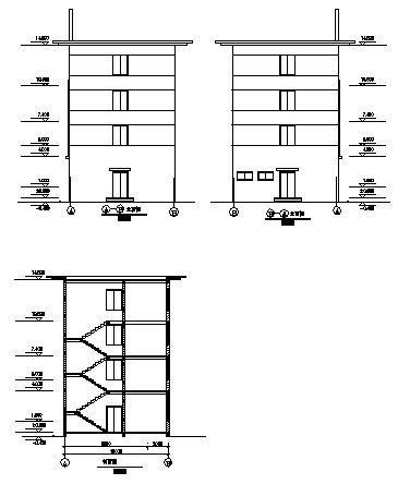 小型5层培训楼设计建筑CAD图纸(钢筋混凝土结构) - 1