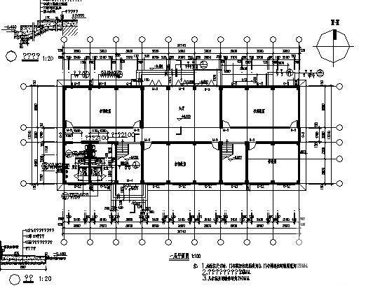 5层办公楼建筑CAD图纸(钢筋混凝土结构) - 1