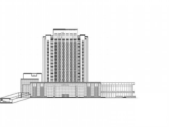 17层大型现代风格国际学术交流中心CAD施工图纸（酒店商业知名设计院）(框架剪力墙结构) - 1