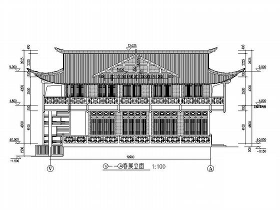 2层新中式风格商业综合体建筑施工CAD图纸（颇具特色）(钢筋混凝土结构) - 2