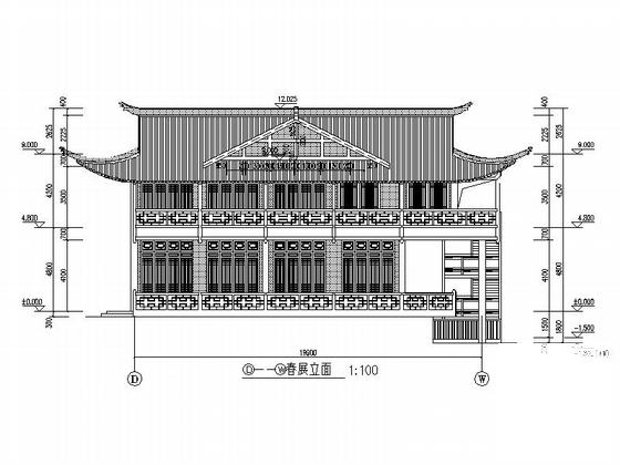 2层新中式风格商业综合体建筑施工CAD图纸（颇具特色）(钢筋混凝土结构) - 4