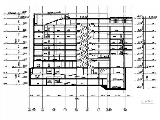8层商场大楼建筑施工CAD图纸(钢筋混凝土结构) - 1