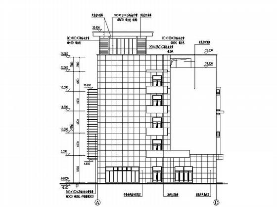 5层现代风格装饰材料市场建筑设计CAD施工图纸（效果图纸）(钢筋混凝土结构) - 5