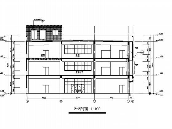 3层现代风格大型超市建筑施工CAD图纸（面积约5000平米）(综合商场) - 5