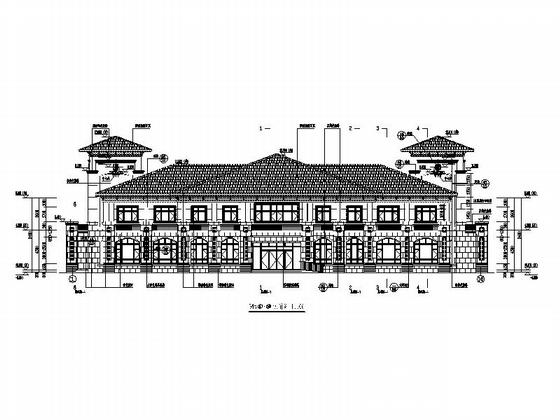 两层西班牙风格会所建筑施工CAD图纸（2014.5） - 2