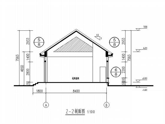 单层农家乐餐厅建筑CAD施工图纸(低层商业街) - 1