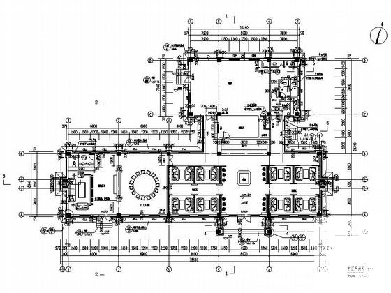 单层农家乐餐厅建筑CAD施工图纸(低层商业街) - 2