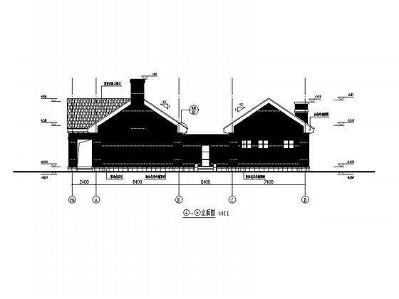 单层农家乐餐厅建筑CAD施工图纸(低层商业街) - 3