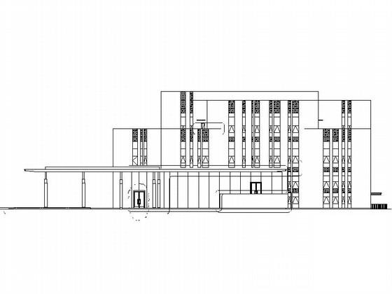 现代风格4层售楼处建筑设计CAD施工图纸(非机动车停车位) - 1