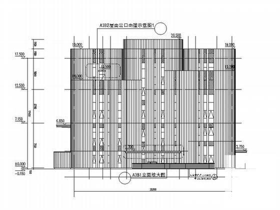 现代风格4层售楼处建筑设计CAD施工图纸(非机动车停车位) - 3
