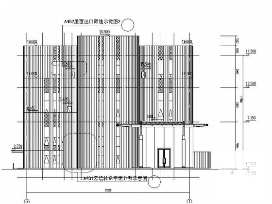 现代风格4层售楼处建筑设计CAD施工图纸(非机动车停车位) - 4