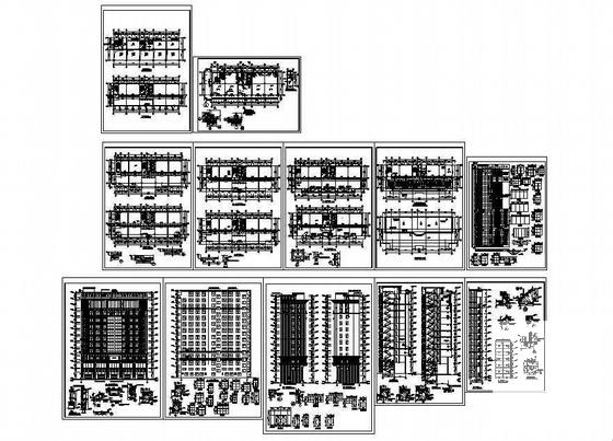 14层写字楼建筑CAD施工图纸(钢筋混凝土结构) - 1