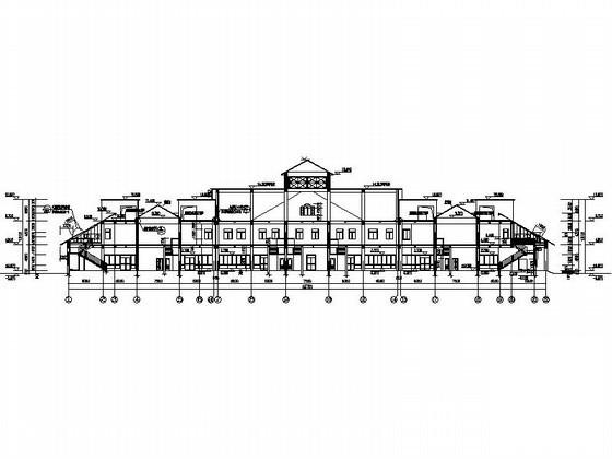 2层北美风情商业建筑施工CAD图纸（带阁楼） - 4