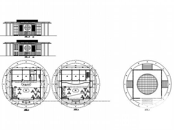 圆形2层售楼处方案设计图纸（效果图纸）(多层建筑) - 1