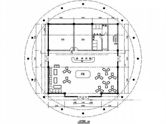 圆形2层售楼处方案设计图纸（效果图纸）(多层建筑) - 3