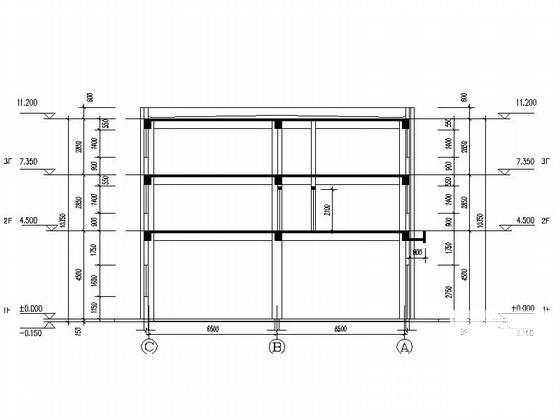 花园住宅楼区3层商业建筑CAD施工图纸 - 1