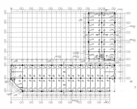 3层商贸物流中心3层沿街商铺建筑施工CAD图纸（1号楼） - 1
